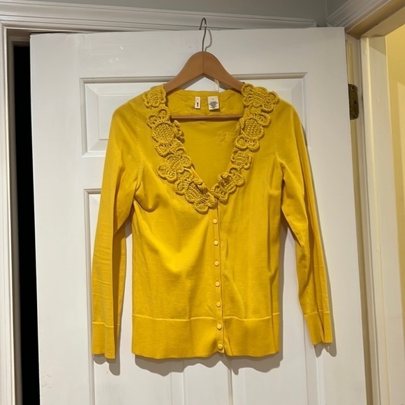 Moth Sweaters - Moth Bee Crochet Trim Cardigan